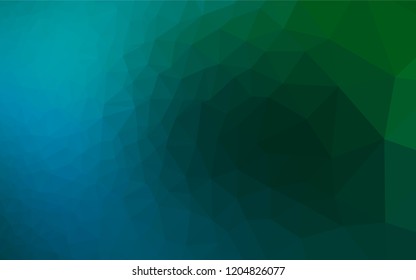 Dark Blue, Green vector polygon abstract background. Brand new colored illustration in blurry style with gradient. The completely new template can be used for your brand book.
