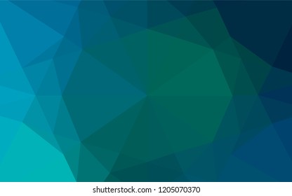 Dark Blue, Green vector polygon abstract backdrop. Shining illustration, which consist of triangles. The elegant pattern can be used as part of a brand book.
