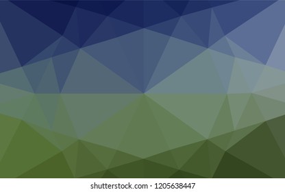 Dark Blue, Green vector polygon abstract background. Shining illustration, which consist of triangles. The polygonal design can be used for your web site.
