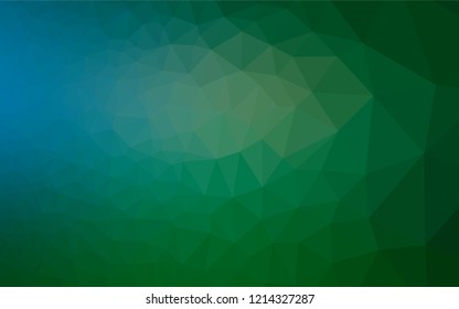 Dark Blue, Green vector polygon abstract layout. Shining illustration, which consist of triangles. The textured pattern can be used for background.