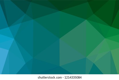 Dark Blue, Green vector polygon abstract layout. A vague abstract illustration with gradient. The polygonal design can be used for your web site.