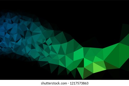 Dark Blue, Green vector polygon abstract backdrop. Creative geometric illustration in Origami style with gradient. A completely new design for your business.