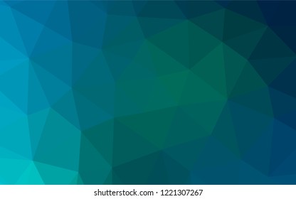 Dark Blue, Green vector polygon abstract layout. Colorful illustration in abstract style with gradient. The template can be used as a background for cell phones.