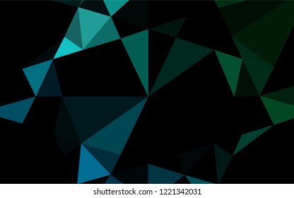 Dark Blue, Green vector polygon abstract background. Shining colored illustration in a Brand new style. A completely new design for your business.