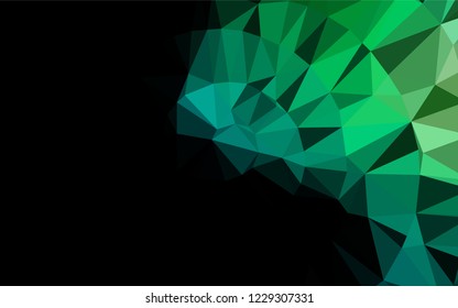 Dark Blue, Green vector polygon abstract background. Triangular geometric sample with gradient.  The best triangular design for your business.