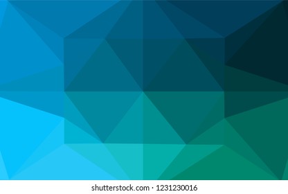 Dark Blue, Green vector polygon abstract backdrop. A sample with polygonal shapes. Brand new style for your business design.