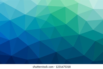 Dark Blue, Green vector polygon abstract background. Geometric illustration in Origami style with gradient.  A new texture for your design.