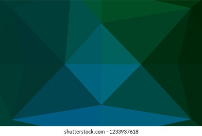 Dark Blue, Green vector polygon abstract background. Colorful abstract illustration with gradient. The polygonal design can be used for your web site.