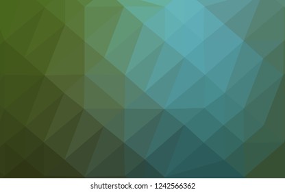 Dark Blue, Green vector polygon abstract background. Modern geometrical abstract illustration with gradient. Triangular pattern for your business design.