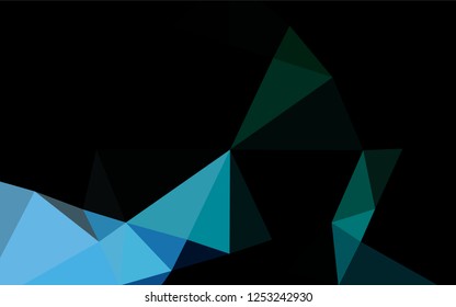 Dark Blue, Green vector polygon abstract backdrop. Shining illustration, which consist of triangles. The textured pattern can be used for background.