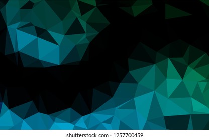 Dark Blue, Green vector polygon abstract backdrop. A vague abstract illustration with gradient. Brand new design for your business.