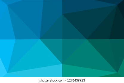 Dark Blue, Green vector polygon abstract layout. Geometric illustration in Origami style with gradient.  The polygonal design can be used for your web site.