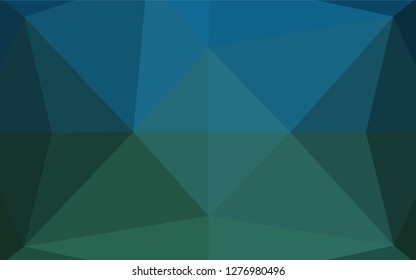 Dark Blue, Green vector polygon abstract layout. A vague abstract illustration with gradient. The best triangular design for your business.