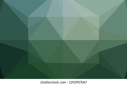 Dark Blue, Green vector polygon abstract background. Shining colored illustration in a Brand new style. The polygonal design can be used for your web site.