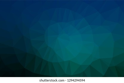 Dark Blue, Green vector polygon abstract backdrop. Brand new colored illustration in blurry style with gradient. A completely new template for your business design.