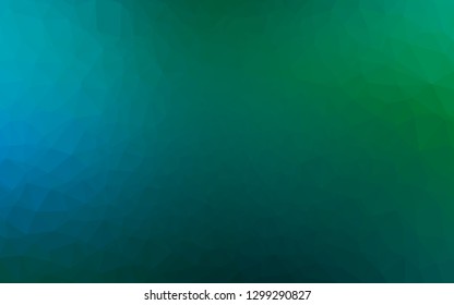 Dark Blue, Green vector polygon abstract background. Creative illustration in halftone style with gradient. Completely new design for your business.