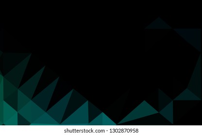 Dark Blue, Green vector polygon abstract backdrop. A sample with polygonal shapes. Elegant pattern for a brand book.