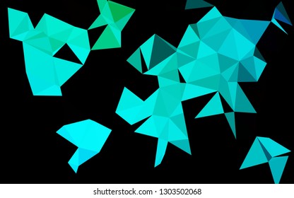 Dark Blue, Green vector polygon abstract backdrop. Colorful illustration in Origami style with gradient.  The best triangular design for your business.