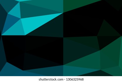 Dark Blue, Green vector polygon abstract backdrop. A vague abstract illustration with gradient. Completely new template for your business design.