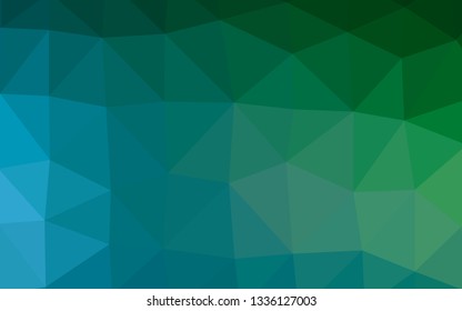 Dark Blue, Green vector polygon abstract layout. Colorful illustration in Origami style with gradient.  Completely new template for your business design.