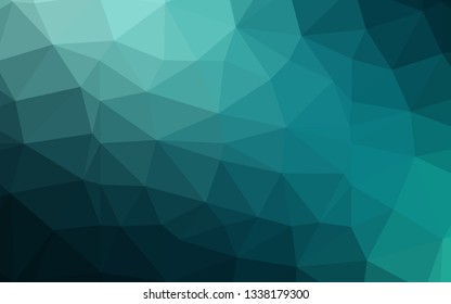 Dark Blue, Green vector polygon abstract backdrop. Colorful illustration in Origami style with gradient.  Elegant pattern for a brand book.