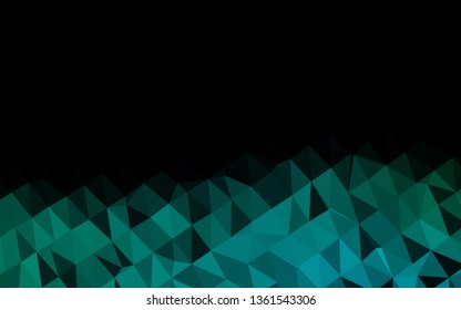 Dark Blue, Green vector polygon abstract backdrop. An elegant bright illustration with gradient. Polygonal design for your web site.