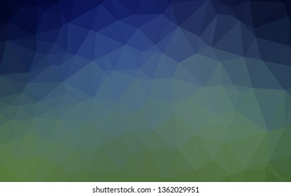Dark Blue, Green vector polygon abstract backdrop. Creative illustration in halftone style with gradient. Polygonal design for your web site.