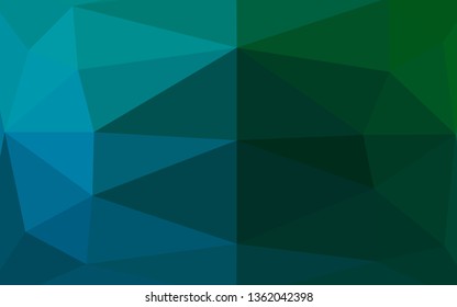 Dark Blue, Green vector polygon abstract background. A sample with polygonal shapes. Completely new template for your business design.