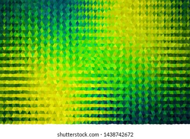 Dark Blue, Green vector polygon abstract backdrop. Shining colorful illustration with triangles. A new texture for your web site.