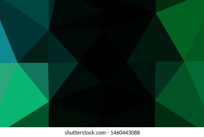 Dark Blue, Green vector polygon abstract backdrop. Colorful abstract illustration with gradient. Textured pattern for background.