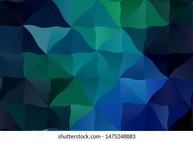 Dark Blue, Green vector polygon abstract background. Glitter abstract illustration with an elegant triangles. Polygonal design for your web site.