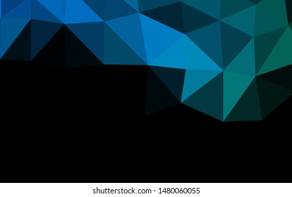 Dark Blue, Green vector polygon abstract layout. Colorful illustration in Origami style with gradient.  Triangular pattern for your business design.
