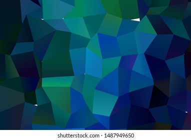 Dark Blue, Green vector polygon abstract layout. Elegant bright polygonal illustration with gradient. New template for your brand book.
