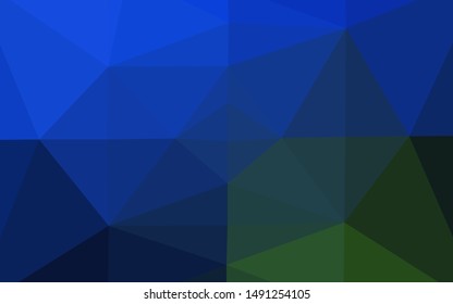 Dark Blue, Green vector polygon abstract layout. Modern geometrical abstract illustration with gradient. Textured pattern for background.