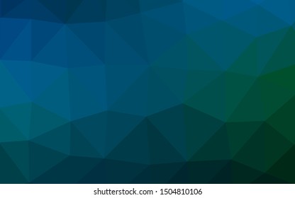 Dark Blue, Green vector polygon abstract layout. Modern geometrical abstract illustration with gradient. Completely new template for your business design.