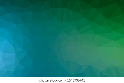 Dark Blue, Green vector polygon abstract layout. Colorful abstract illustration with gradient. The best triangular design for your business.