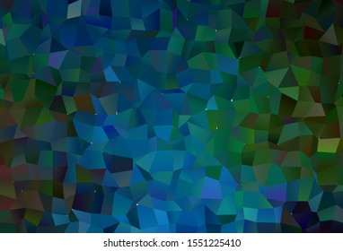 Dark Blue, Green vector polygon abstract layout. Geometric illustration in Origami style with gradient.  Textured pattern for your backgrounds.