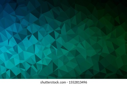 Dark Blue, Green vector polygon abstract backdrop. Modern geometrical abstract illustration with gradient. Template for your brand book.