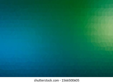 Dark Blue, Green vector polygon abstract backdrop. Colorful illustration in abstract style with gradient. Brand new design for your business.