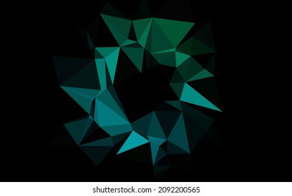 Dark Blue, Green vector polygon abstract background. Modern geometrical abstract illustration with gradient. Polygonal design for your web site.