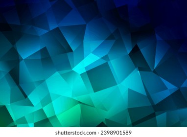Dunkelblau, grüner Vektorpolygon abstrakter Hintergrund. Farbige Illustration mit Dreiecken. Komplett neue Vorlage für Ihr Banner.