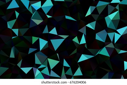 Dark Blue, Green vector polygon abstract template. A completely new color illustration in a vague style. Triangular pattern for your business design.