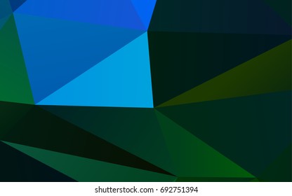 Dark Blue, Green vector polygon abstract pattern. Colorful abstract illustration with gradient. The textured pattern can be used for background.