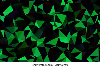Dark Blue, Green vector polygon abstract pattern. Shining illustration, which consist of triangles. Brand-new design for your business.