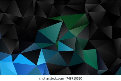 Dark Blue, Green vector polygon abstract background. A completely new color illustration in a vague style. A new texture for your design.