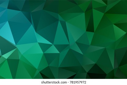 Dark Blue, Green vector polygon abstract pattern. Colorful abstract illustration with gradient. A completely new design for your business.
