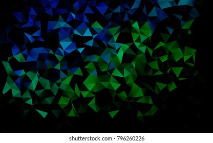 Dark Blue, Green vector polygon abstract template. Modern geometrical abstract illustration with gradient. A new texture for your design.