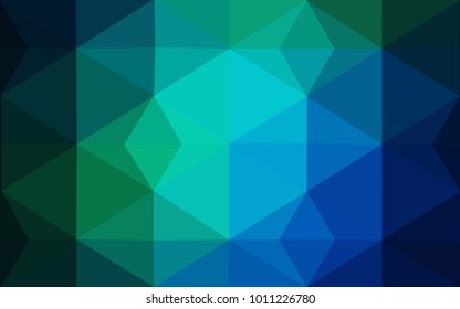 Dark Blue, Green vector polygonal design pattern. Consist of gradient triangles in origami style.