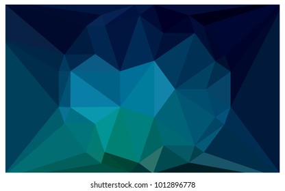 Dark Blue, Green vector polygonal illustration, which consist of triangles with a gemstone in center. Triangular design of a huge diamond for your business. Creative geometric background of gems.