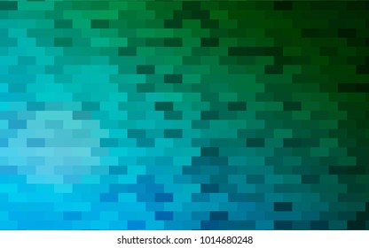 Dark Blue, Green vector polygonal illustration consisting of rectangles. Rectangular design for your business. Creative geometric background in origami style with gradient.
